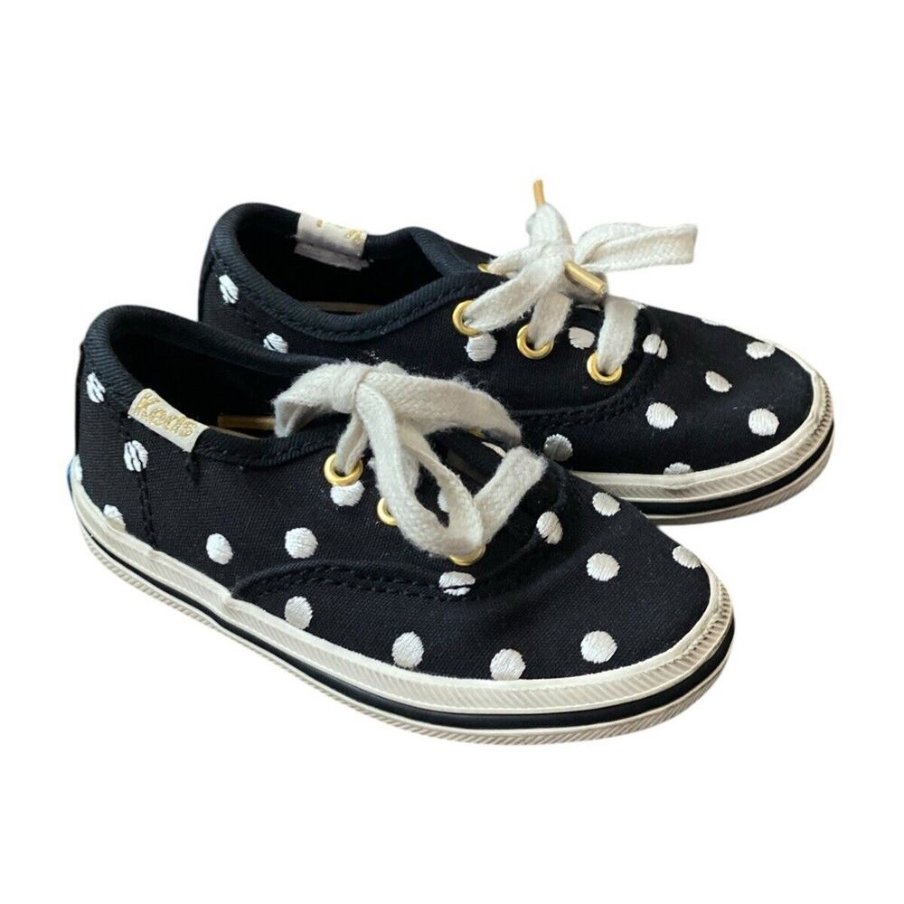 Keds Kate Spade Champ Seasonal Black White Polka Dot Toddler Girls 5 Shoes